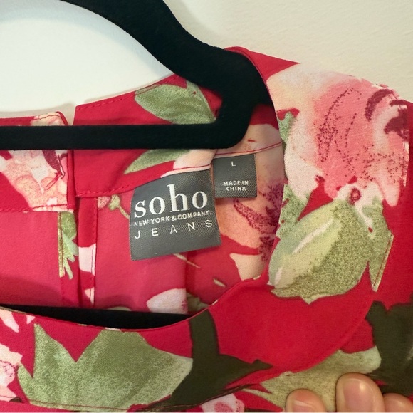 New York & Company Floral Pink Blouse Size L - Picture 6 of 7